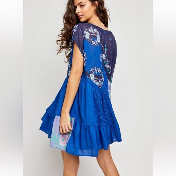 Free People Mended with Scarves Mini Dress, Small, Like New - Picture 3 of 4